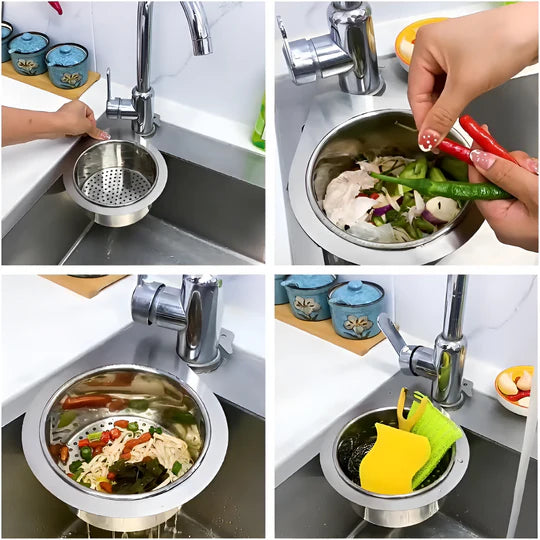 SinkNest™ – Swan Shaped Sink Strainer Basket